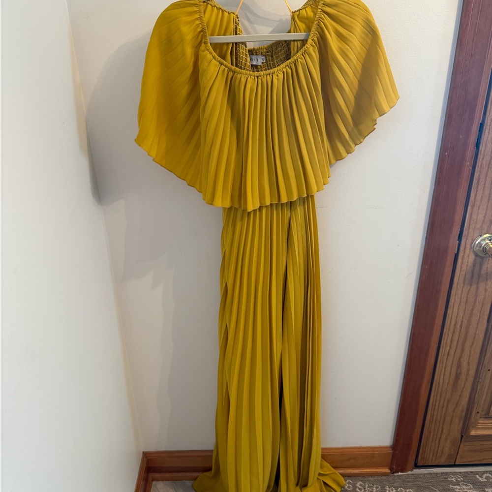 Chicwish Mustard Pleated Dress